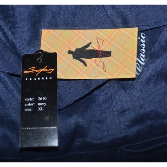 NWT Steve Harvey Classic Linen Blue Short Sleeve Button Up Camp Shirt Size XL - Picture 8 of 10